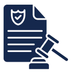 Law paper with gavel symbol