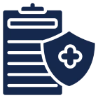 Medical record and shield graphic
