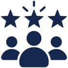 Group of people with stars icon